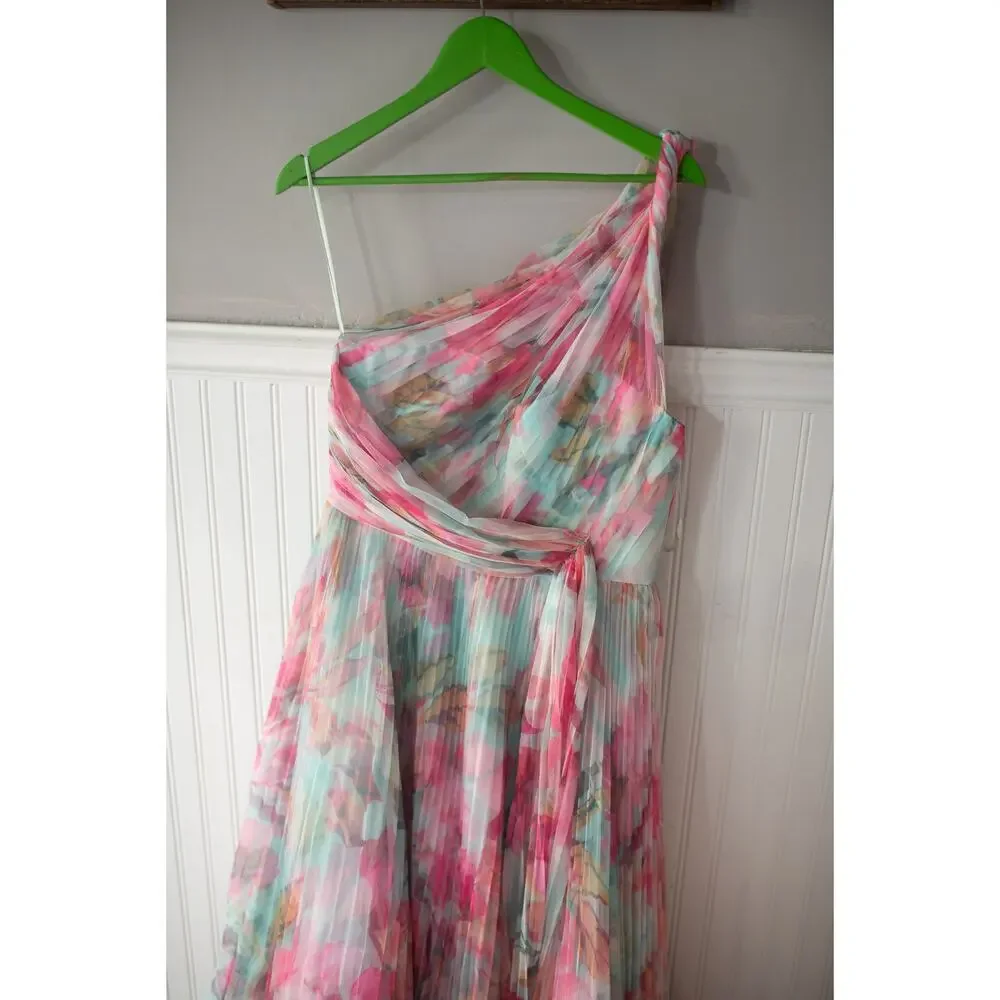 Anthropologie Hutch Tulle One-Shoulder Midi Dress 12 NEW